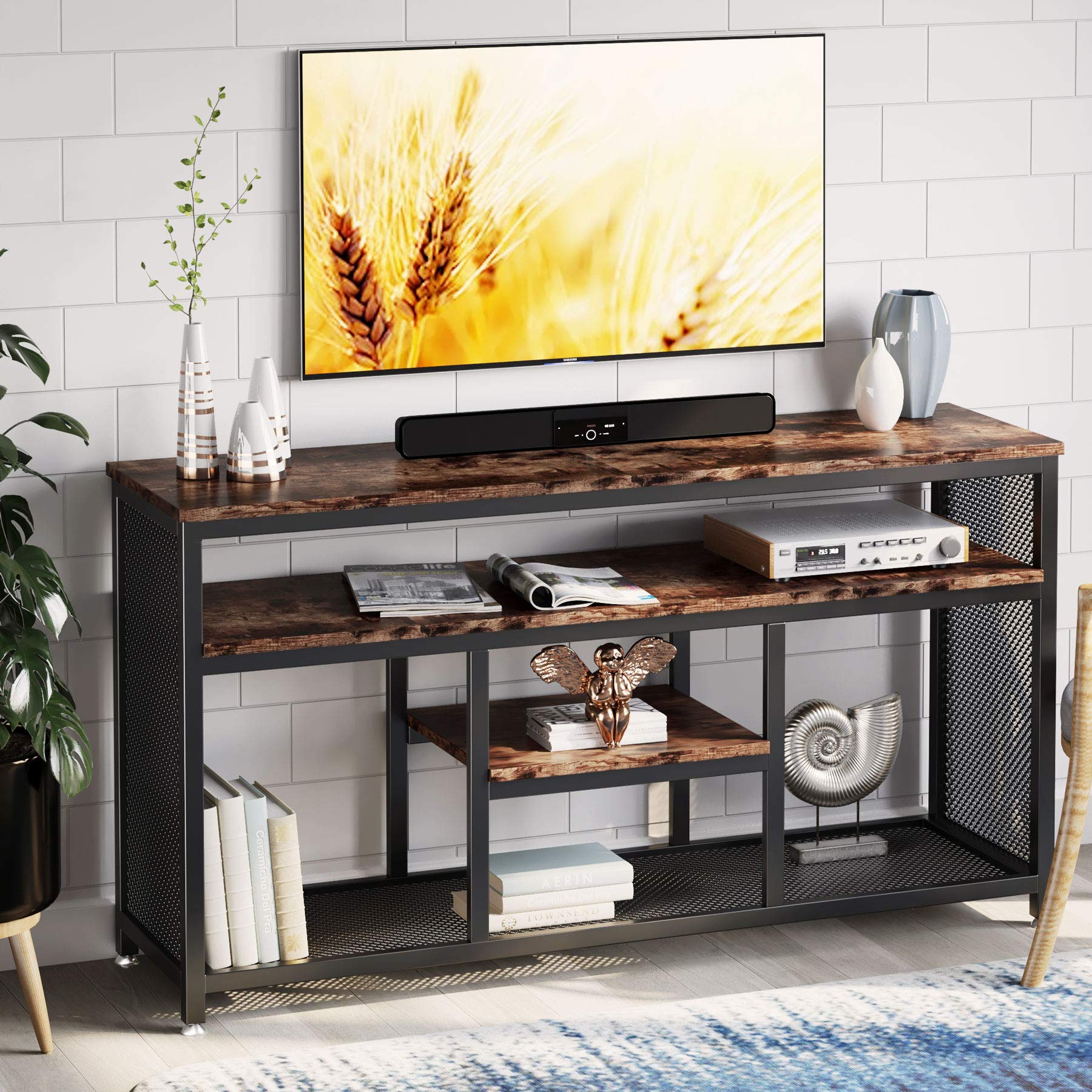 Buy Tribesigns TV Stand for TV up to 60 inches, 4 Tier TV Console