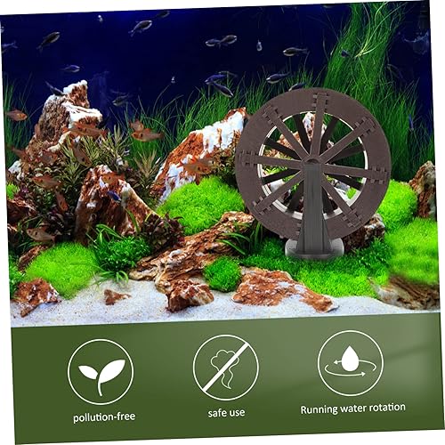 Miniatura 4 de IMIKEYA Repuesto de fuente de rueda de agua giratoria para acuarios, jardines, decoración de escritorio, plástico con eje, diseño elegante de rueda