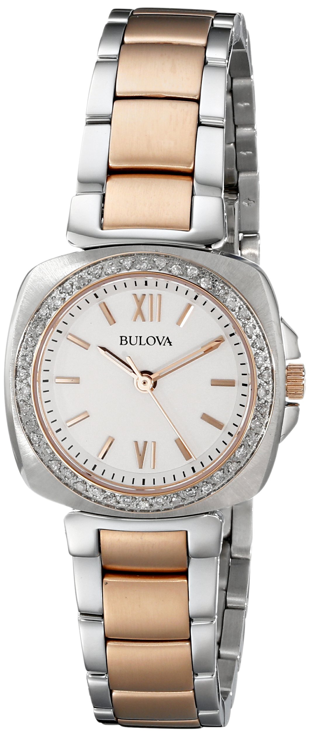 Bulova Women's 98R206 Diamond Gallery Analog Display Japanese Quartz Two Tone Watch