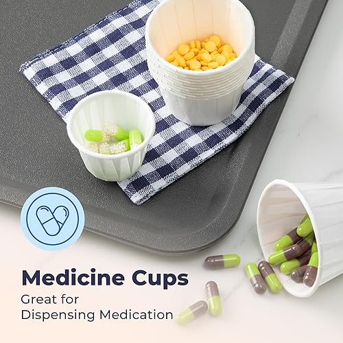 Miniatura 4 de Fit Meal Prep Paquete de 500 Vasos de papel tratado de 1 oz para porción de soufflé para muestras de condimentos para medir gelatina shots taza