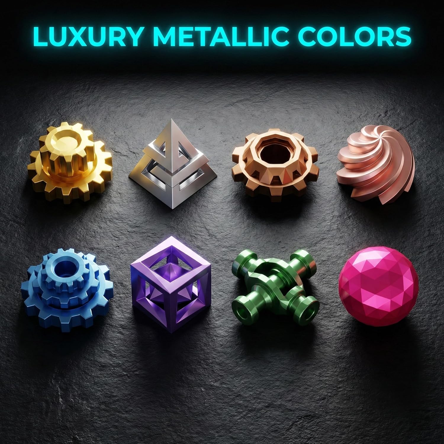 Metallic PETG Filament 1.75mm, 3D Printer Filament with Stunning Metal Luster, +/- 0.02mm Precision, 1kg Spool (2.2lbs) for FDM Printers, High Strength & Odorless, Brown