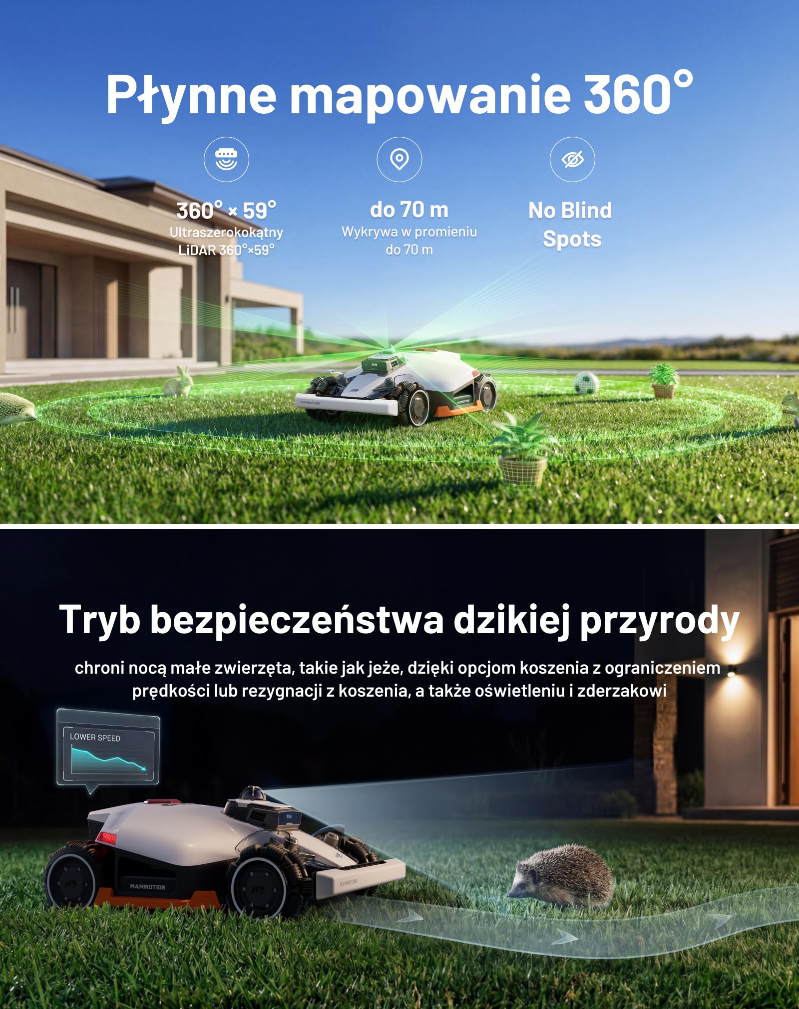 Mammotion LUBA 3 AWD 3000 robot koszący bez przewodu, Zalec. 3000 m² | 360° LiDAR + NetRTK + KI Vision Tri-Fusion pozycjonowanie, AWD do 80% nachylenia, Automatyczne mapowanie, do 30 stref