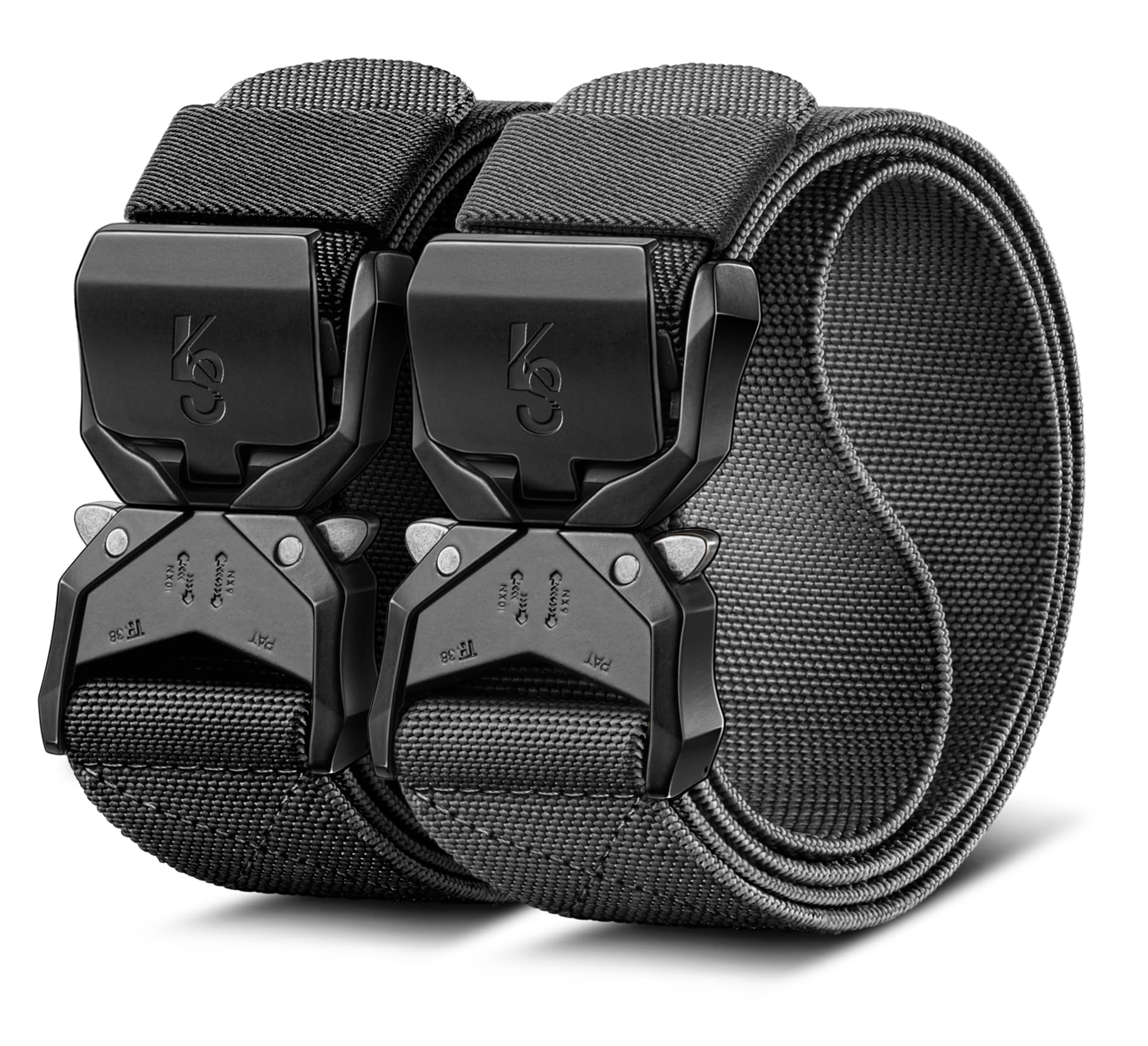 KEMISANT Men Tactical Belt,Stretch Nylon Belt Adjustable for Rigger Military Heavy Duty Work 1.5"-Quick Release