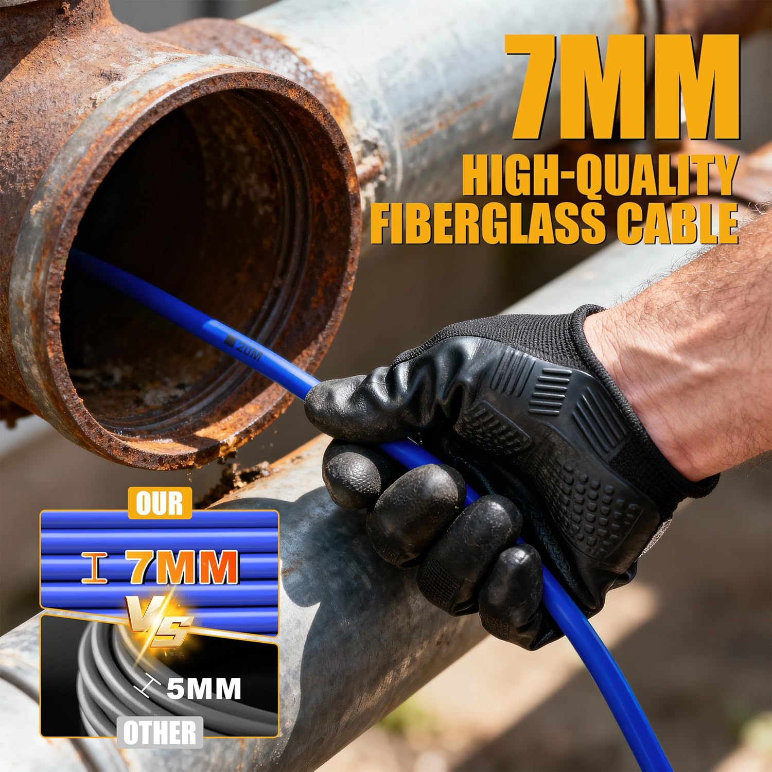 165Ft Sewer Camera Self-Leveling, Pipe Damage Inspection, Sewer Line Inspection, Drain Clog Diagnosis, Basement Drain Inspections, Bathroom Drain Inspections, 9'' HD Screen, IP68, DVR, Pros & DIYers