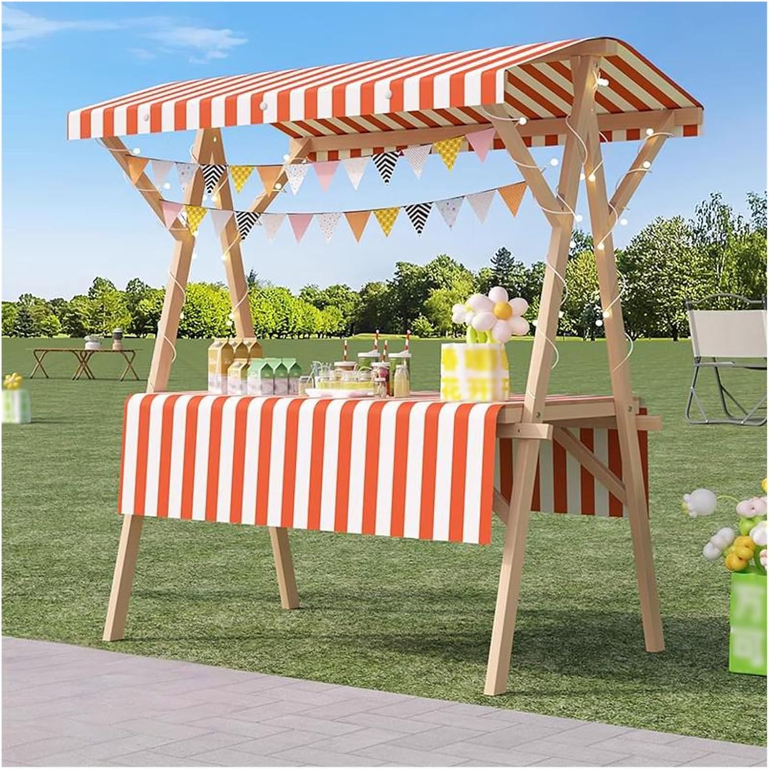 Collapsible Wagon Cart with Wheels Foldable Folding Wagons Carts Silent Universal Wheels,Portable Wooden Market StallFolding Pushcart for Outdoor Vendors Street Food Display Cart Mobile Sale