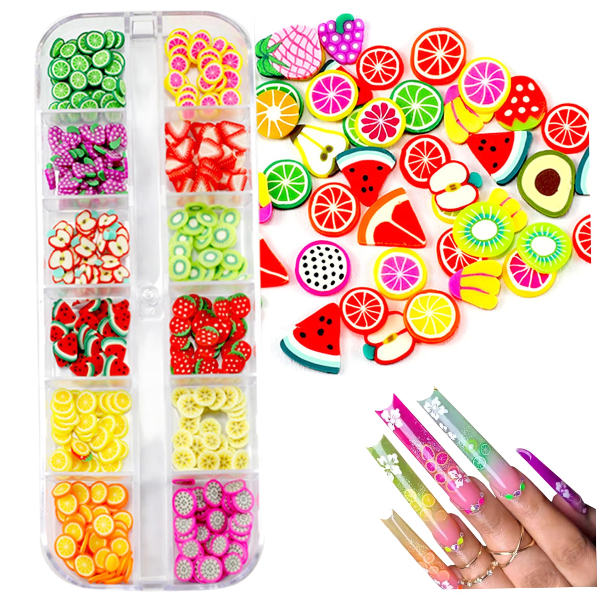 Charme à ongles de fruits, autocollants à ongles de fruits bricolage 3D