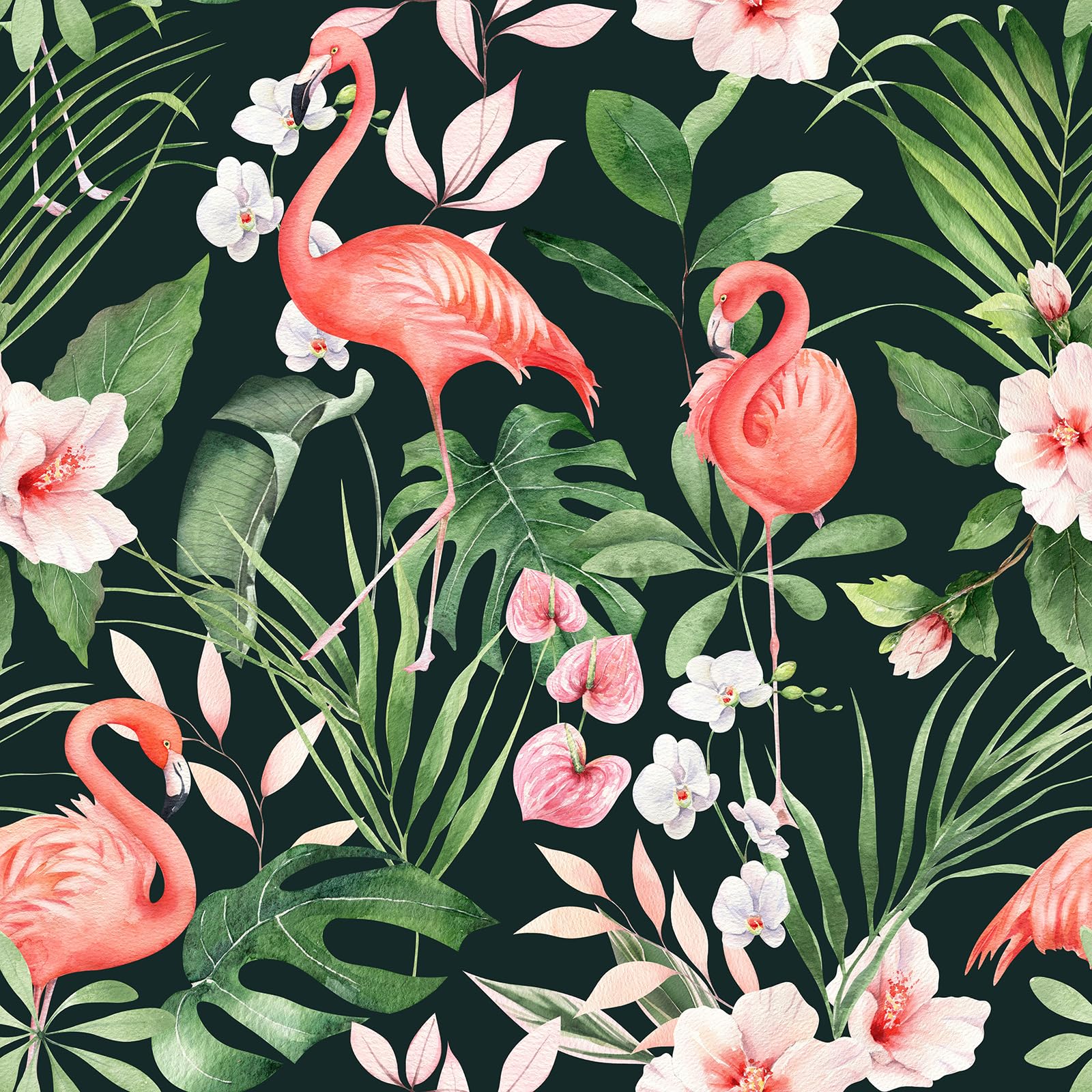 Papier peint flamant rose amovible pour masquer les défauts des murs et meubles