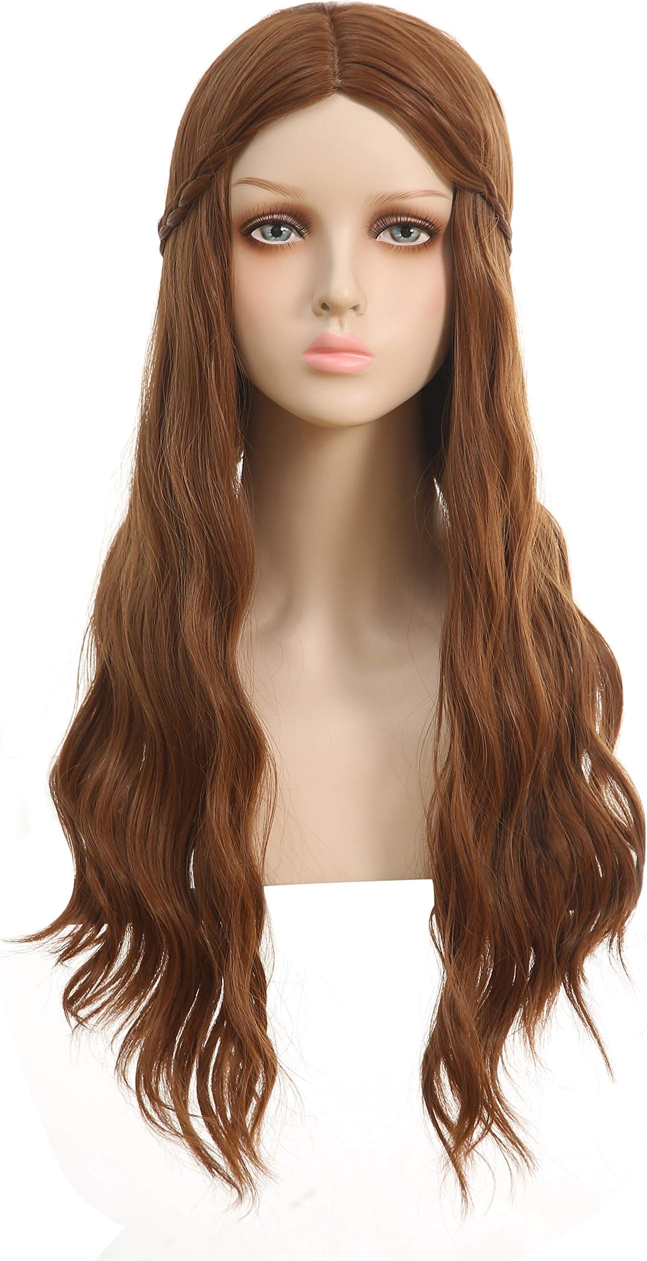 Long Brown Wigs for Women Pelucas Natural Wavy Bob Wigs Heat Resistant Fiber Synthetic Cosplay Wig for Halloween Wigs Daily Party Use 26 Inch