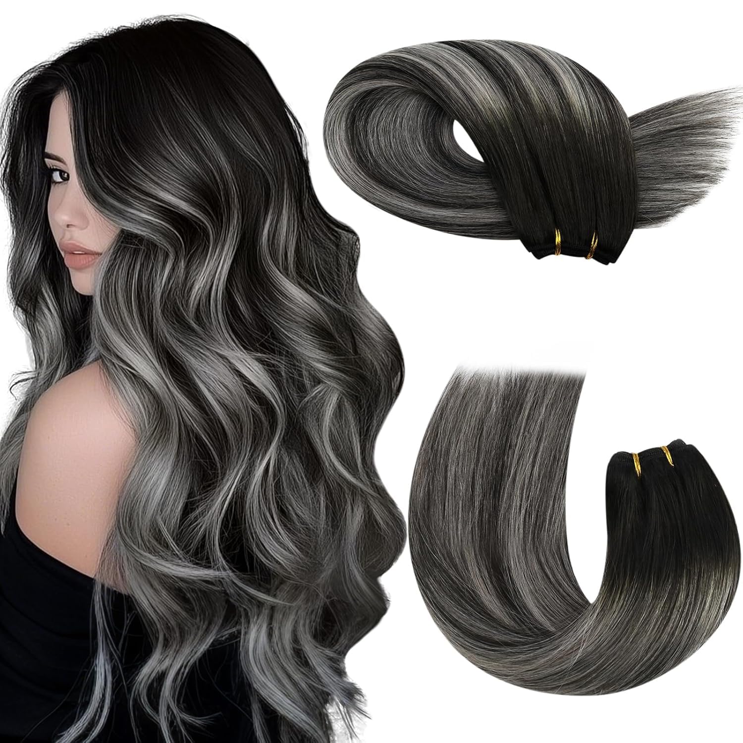 Moresoo Echthaar Weft Extensions Tressen Extensions Echthaar