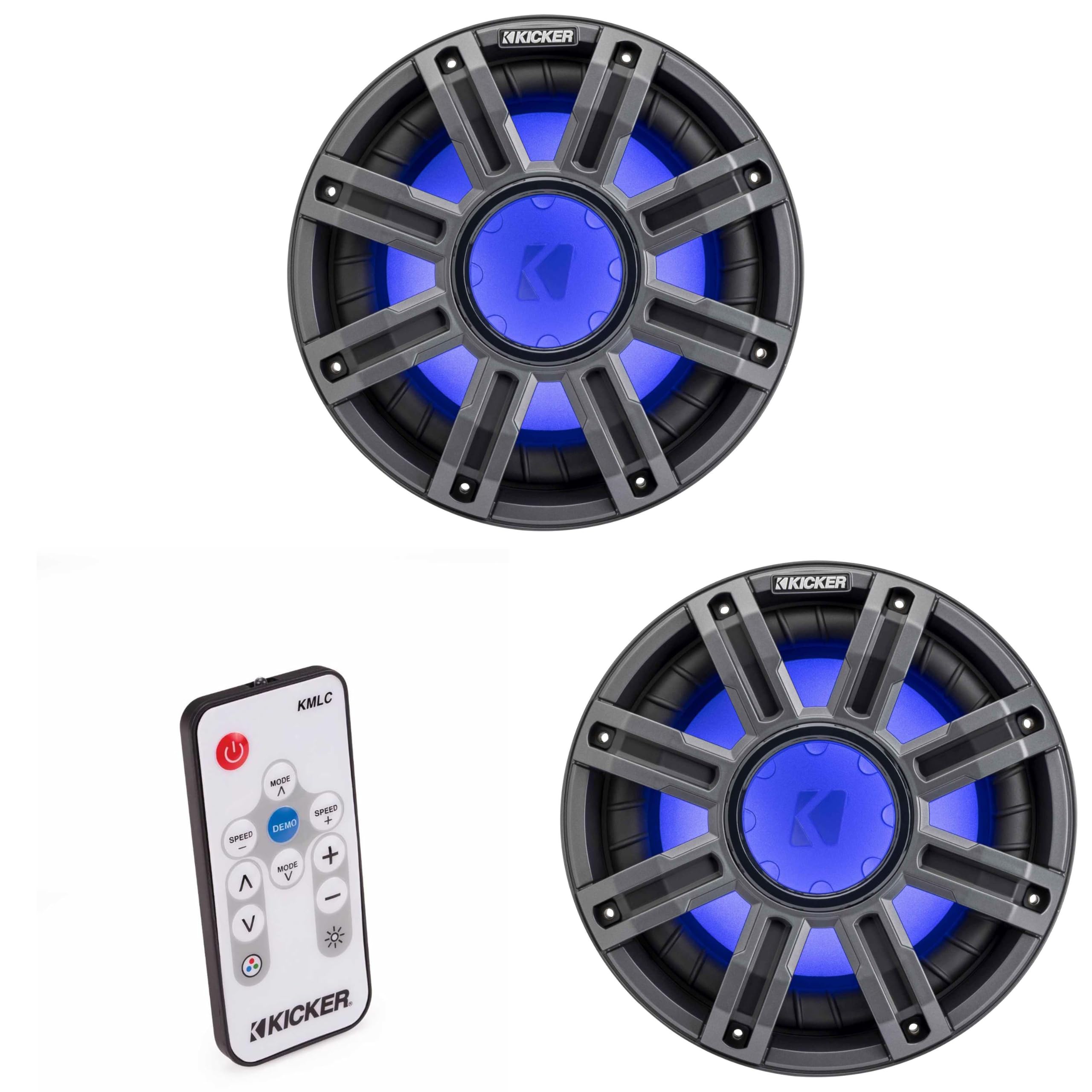 Kicker (2) 51MWF104 - MWF 10-Inch Premium Marine Subwoofer (Free-air) 4-ohm w/LED Remote