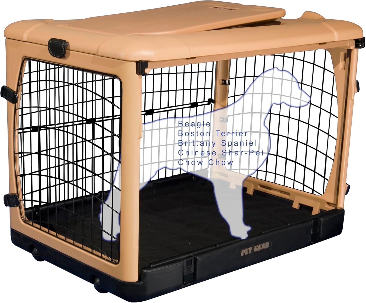Pet Gear “The Other Door” 4 Door Steel Crate for Dogs/Cats with Garage-Style Door, Includes Plush Bed + Travel Bag, No Tools Required, Beige Pet Gear “The Other Door” 4 Door Steel Crate for Dogs/Cats with Garage-Style Door, Includes Plush Bed + Travel Bag, No Tools Required, Beige