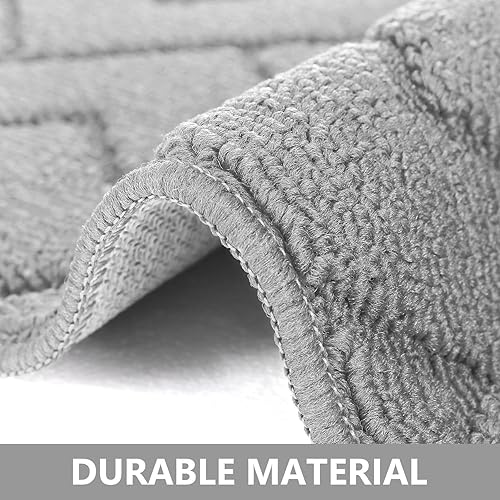 Miniatura 4 de hicorfe Juego de alfombras y tapetes de cocina, 2 piezas de polipropileno súper absorbente, tapete antideslizante de polipropileno suave y cómodo,