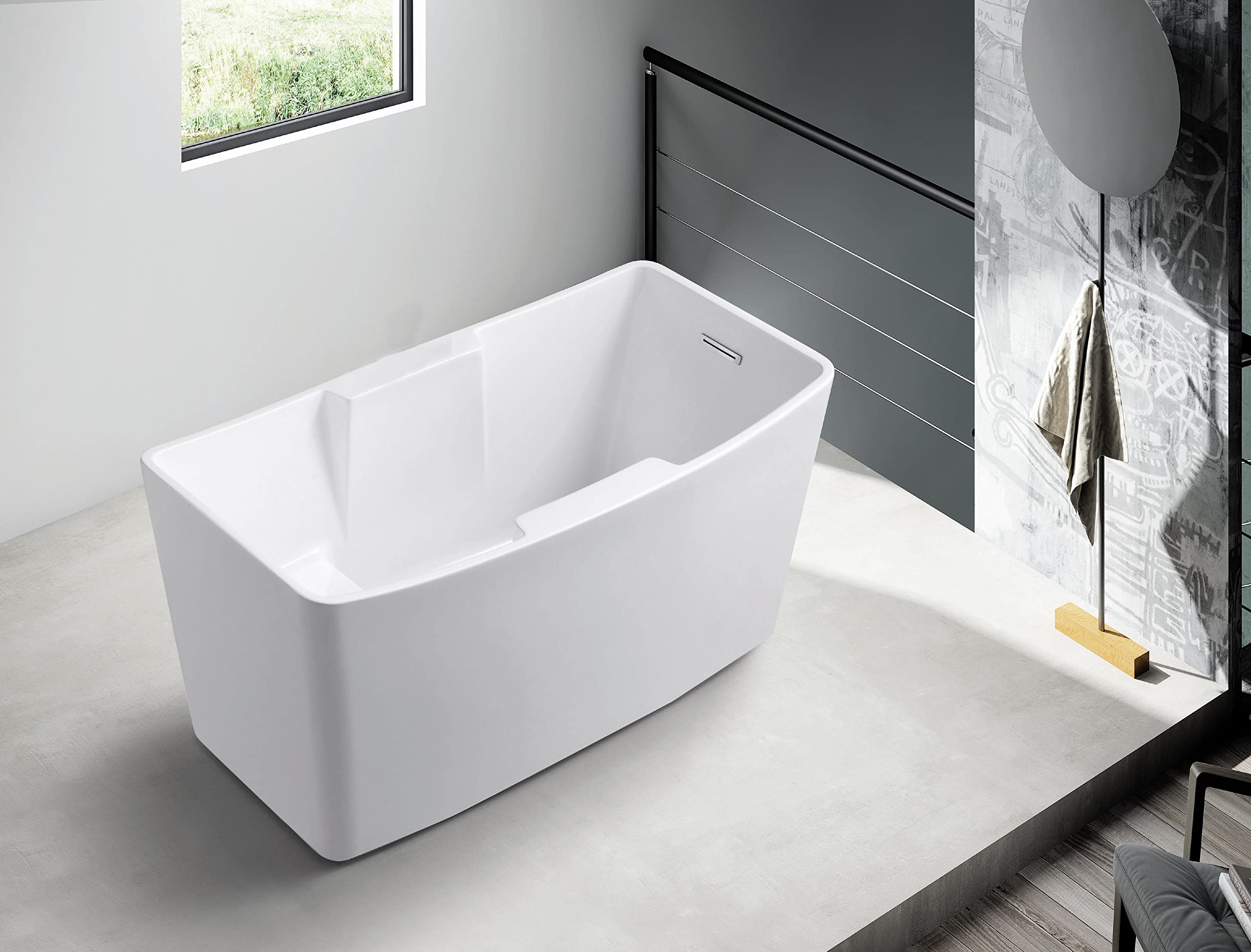 AQUART1,2,3,4セット Aqua Eden VTSQ512827S 51-Inch Acrylic Rectangular Freestanding Tub