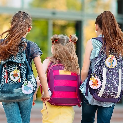 Miniatura 7 de Caydo Kit de punto de cruz de animales marinos de 6 piezas para niños con tela Aida estampada, aros de bordado, llaveros, herramientas de bordado e