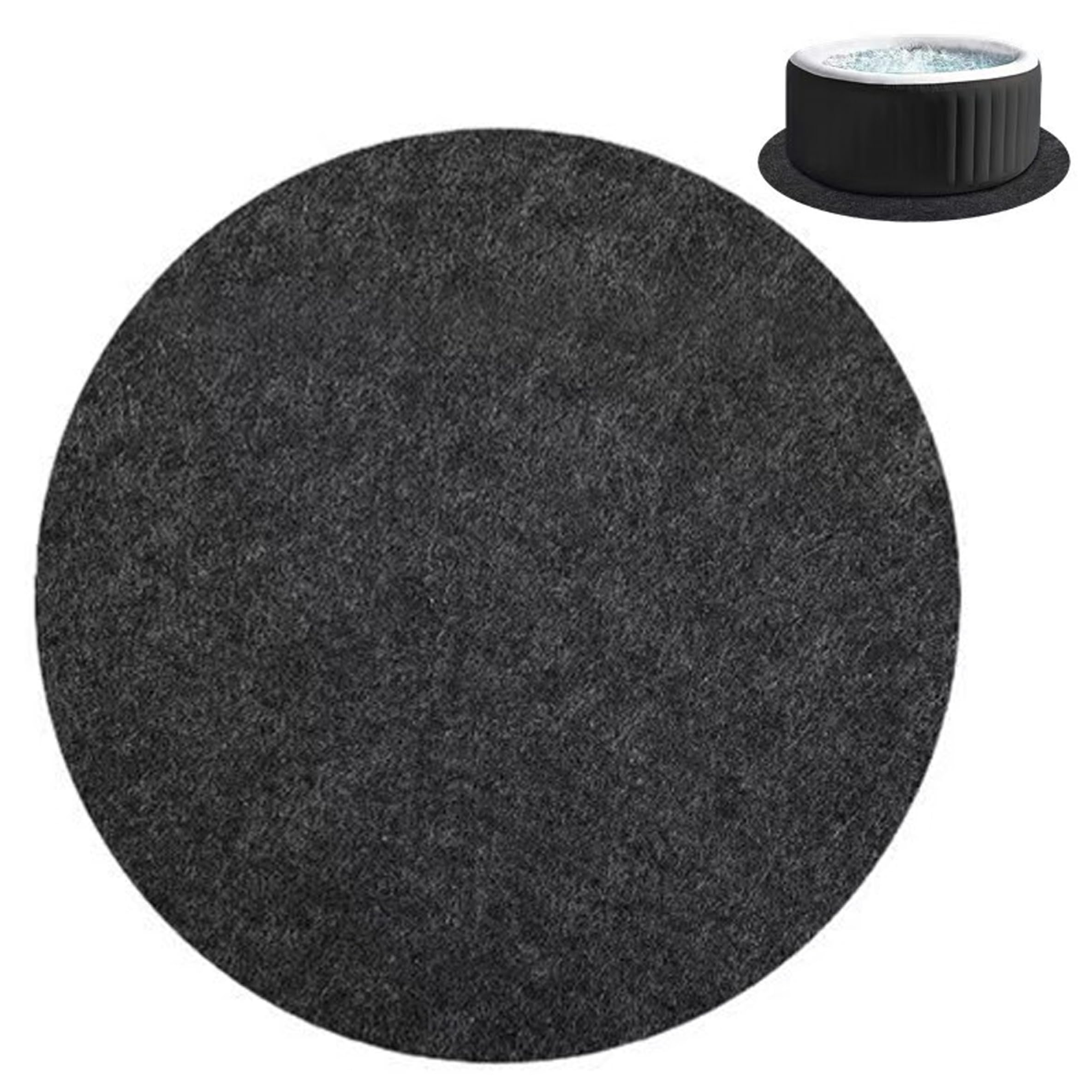 Tapis de Spa antidérapant et absorbant en feutre contour rond 90,55 pouces