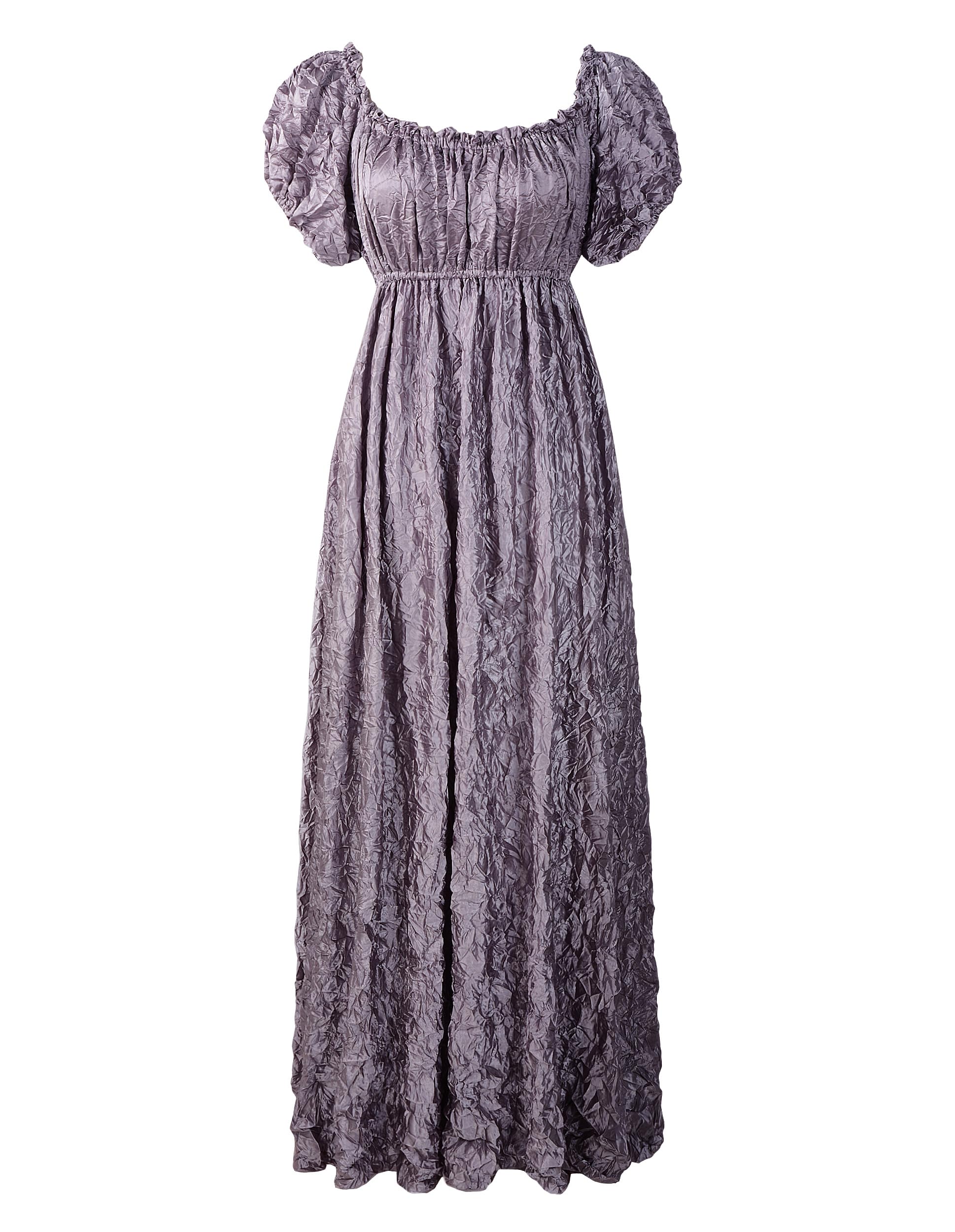 Regency Dress Empire Waist Ball Gown Jane Austen, Purple, L