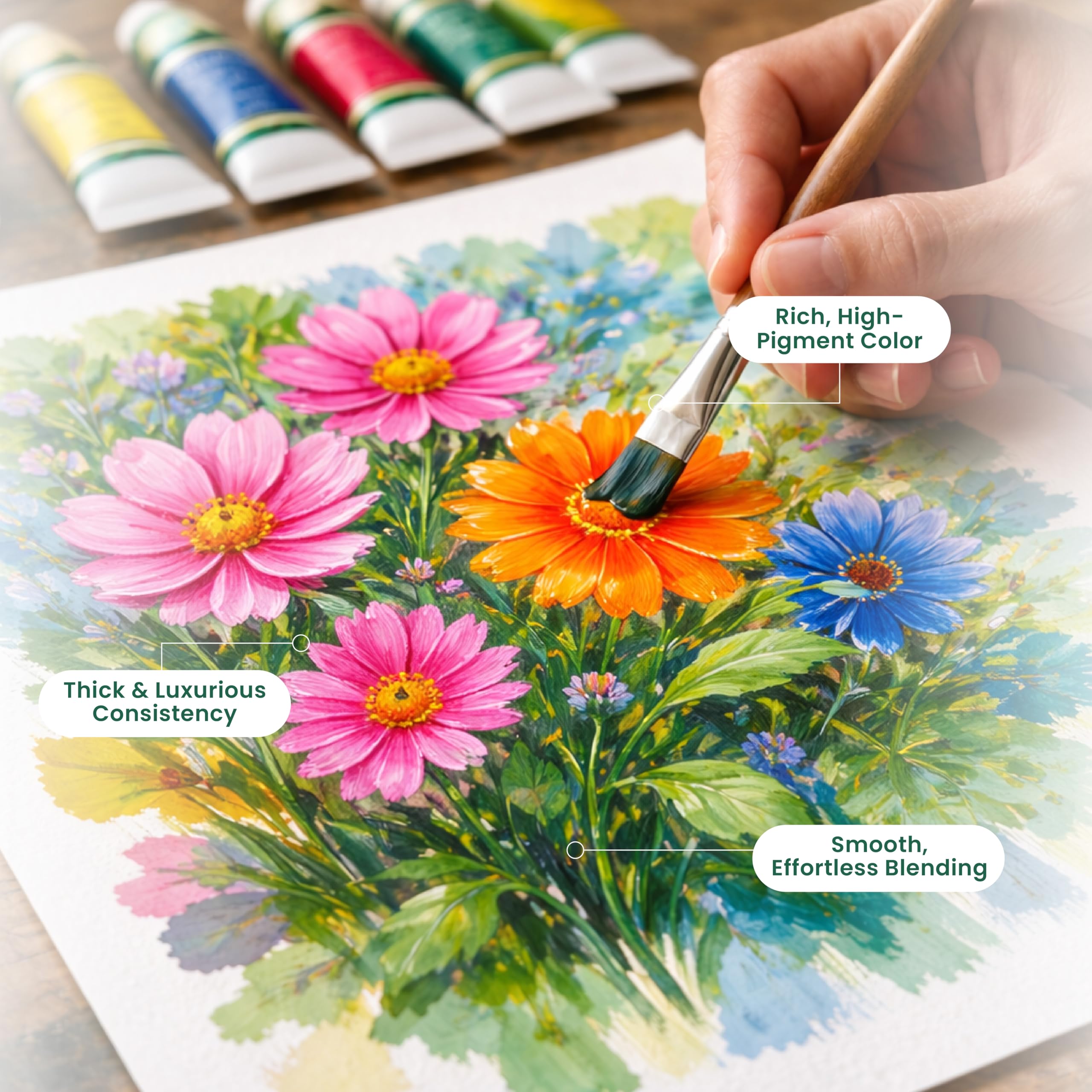 Gouache – 12 x 12 ml tubes – Couleurs pro pour papier aquarelle, Illustration Board & Artboard – Noir et blanc inclus – Fournitures d'art MyArtscape, parfait pour artistes et illustrations de qualité