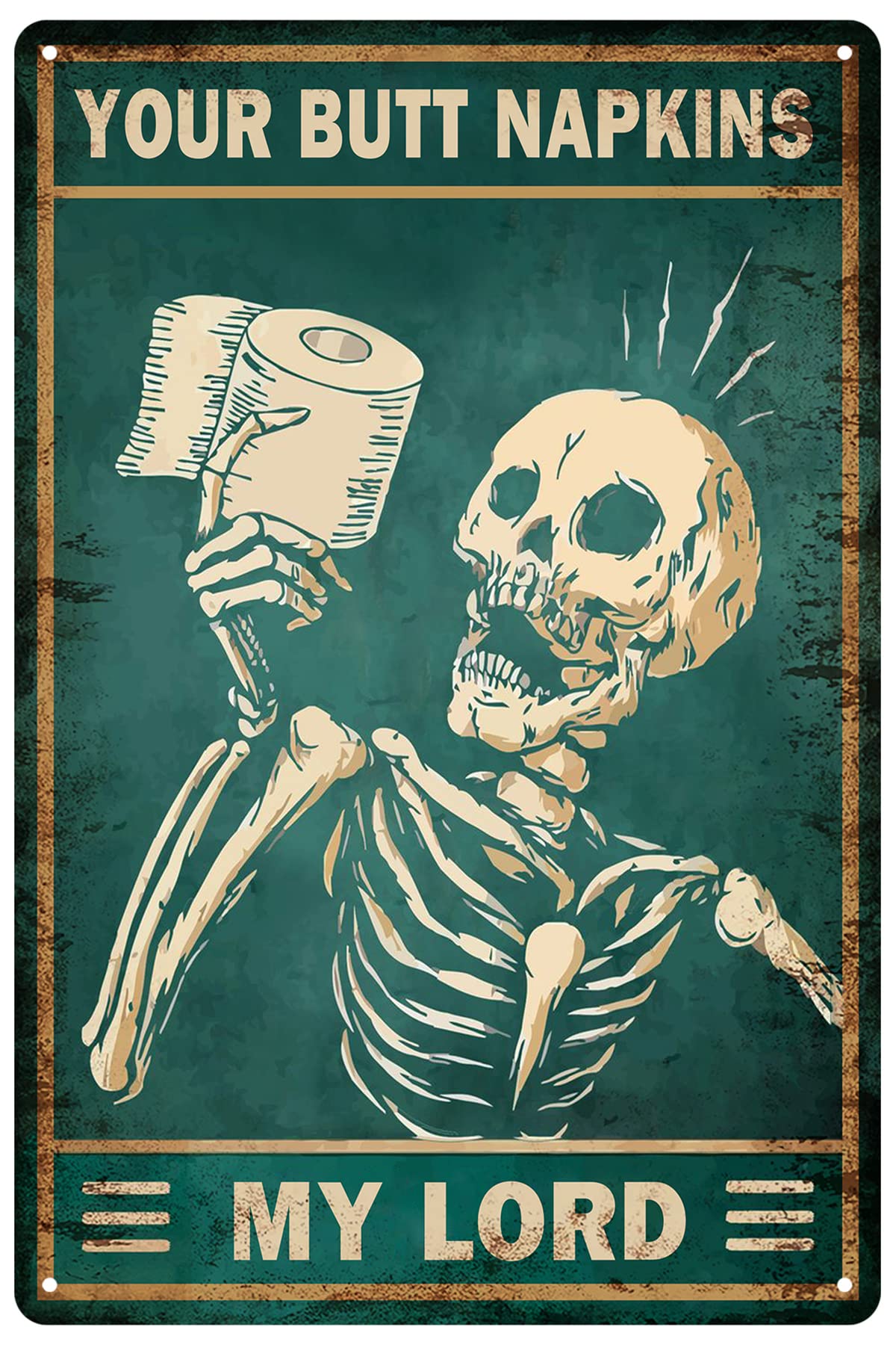 Vintage Skeleton Aluminum tin Sign - Metal Tin Sign Hanging Retro Plaque Kitchen Poster Cafe Bar Pub Store Man cave Art Novelty Designs 12x8inch