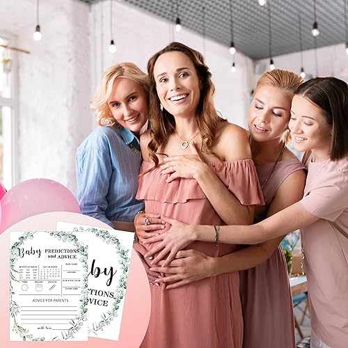 Miniatura 6 de Juego de fiesta de baby shower de arco iris bohemio, predicciones y tarjetas de consejos para bebés (paquete de 30), suministros de decoración de