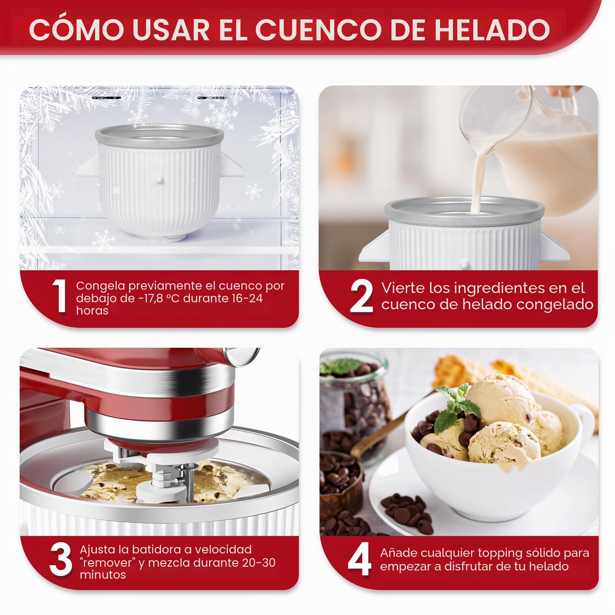 KITOART Accesorio para hacer helados para batidora de pie Kitchenaid