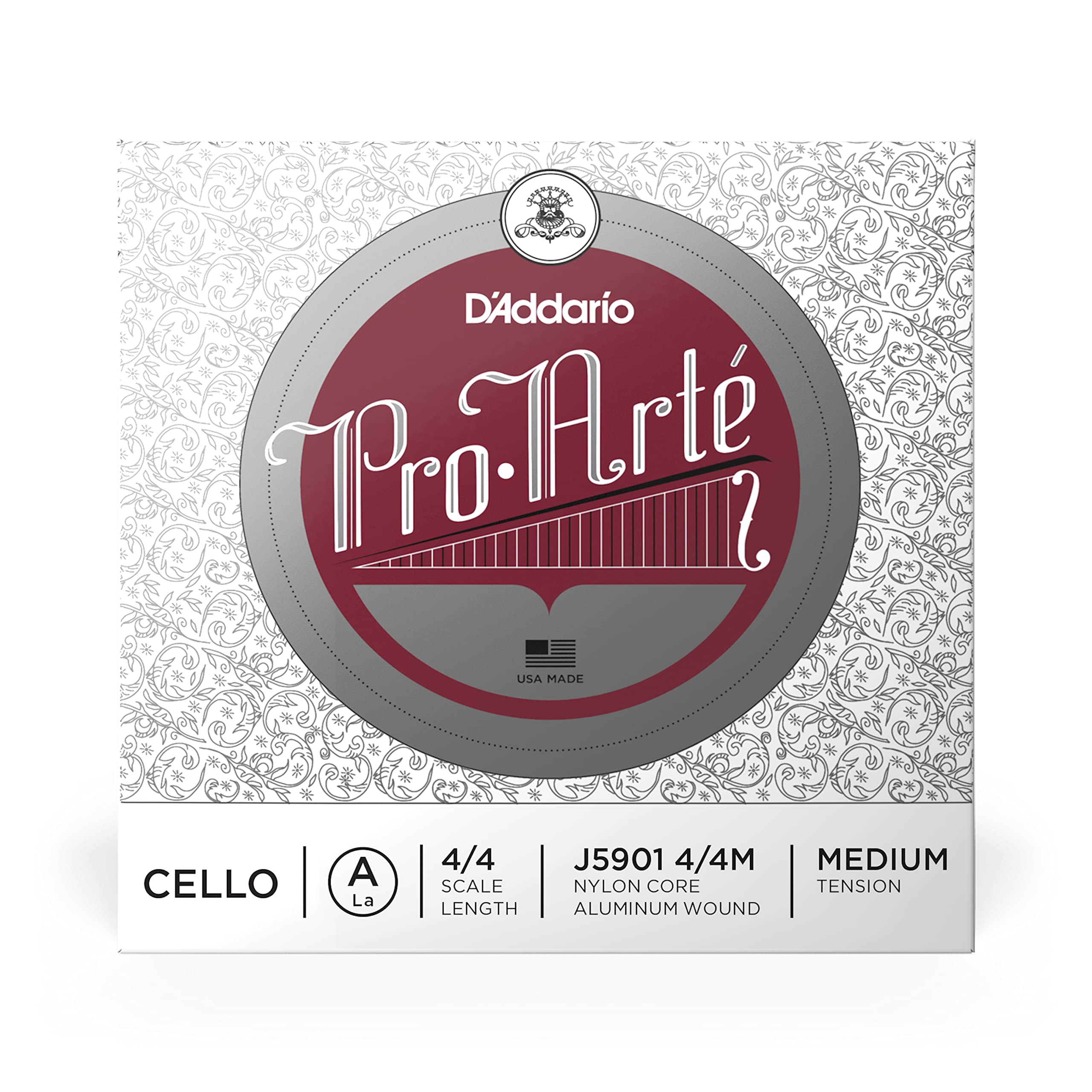 D'Addario Bowed Corde seule (La) pour violoncelle D'Addario Pro-Arte, manche 4/4, tension Medium