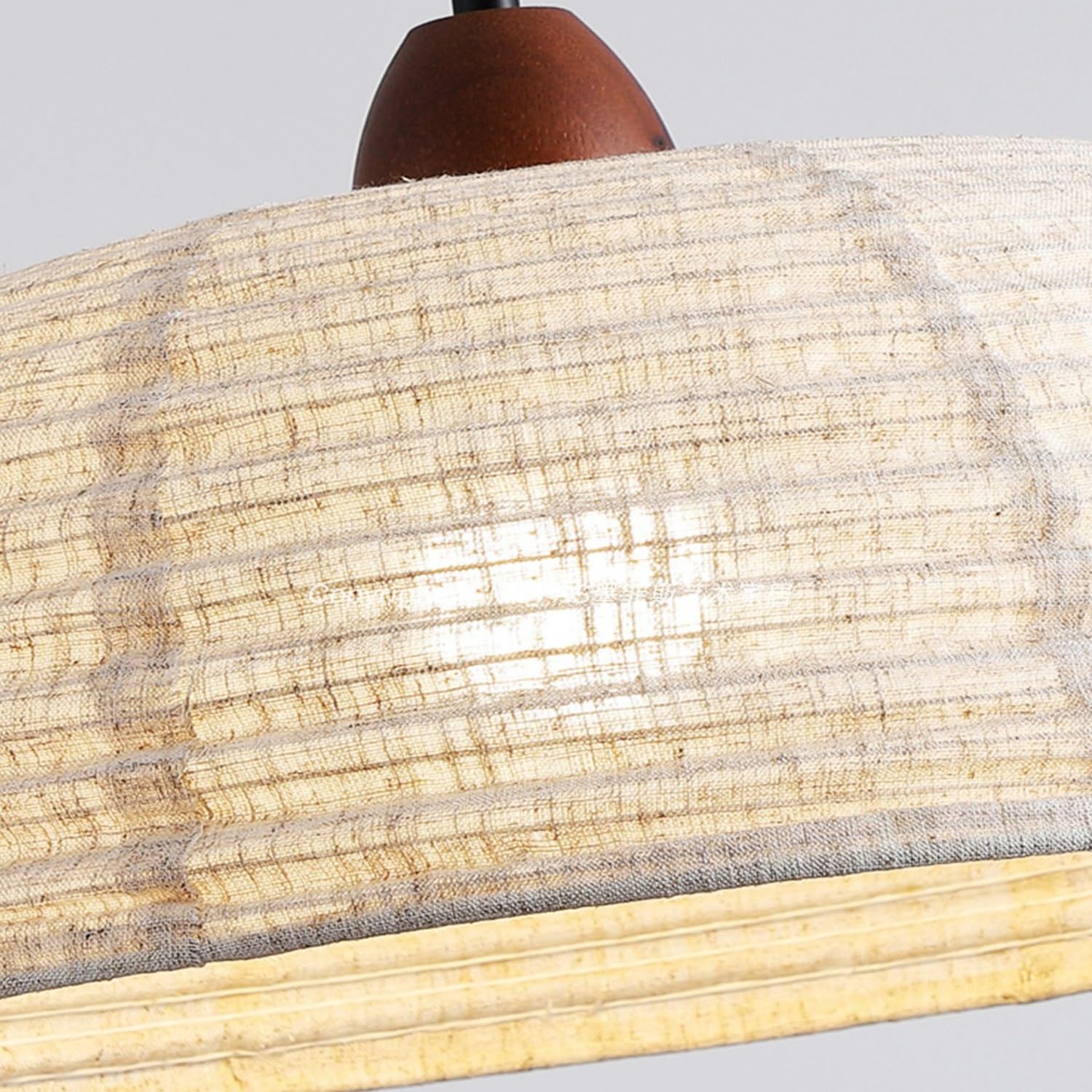 Wiszaca Lampa Vintage Bohemian Z Sznura Konopnego, Żyrandol Sufitowy E27 W Stylu Wiejskim Z Naturalnym Kloszem Lnianym Do Kuchni Jadalni Salonu Sypialni Kawiarni Baru,40cm