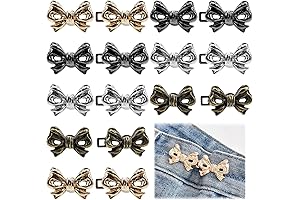 8 Pairs Cute Metal Bows Buttons Pant Waist Tightener