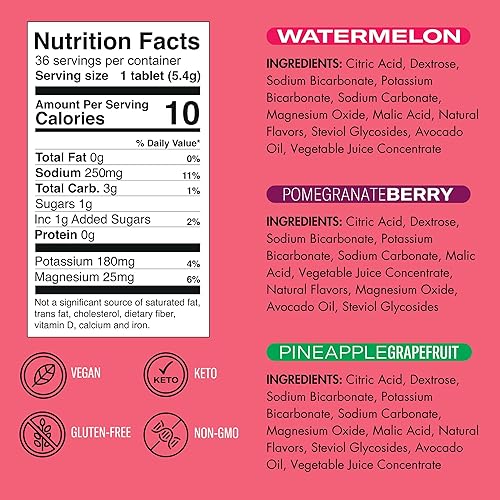 Miniatura 3 de Plink! Tabletas de bebida con electrolitos efervescentes para hidratación diaria, tabletas de electrolitos de 36 unidades + sodio, potasio,