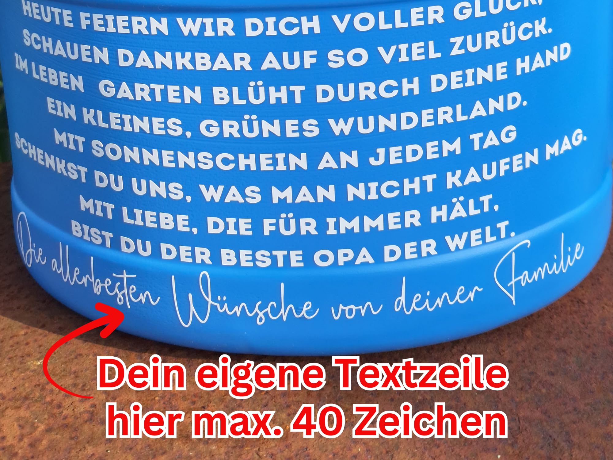 Bester Opa Großvater Geschenk, personalisiertes Geburtstagsgeschenk mit Spruch zum 60./70./75./80./85. Geburtstag Garten Gießkanne 10 L Großeltern tolles Enkelgeschenk