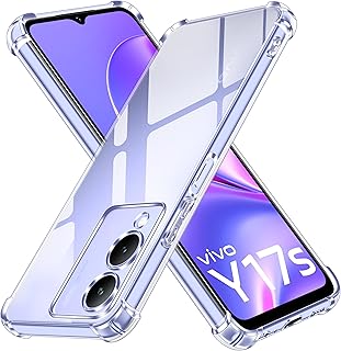 ivoler Clear Silicone Case for Vivo Y17s with Shockproof Protective Corners, Thin, Soft, Transparent Protective Case, Flexible TPU Transparent Mobile Phone Case, Scratch-Resistant Case Cover