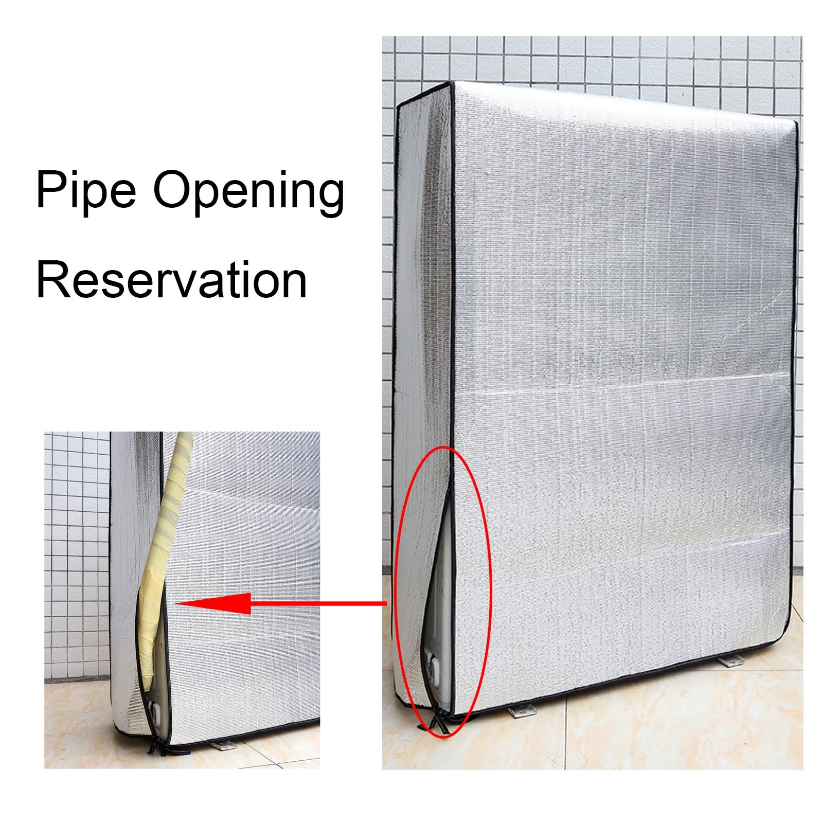 Copertura per condizionatore d'aria a doppio strato, per tutte le condizioni atmosferiche, protegge l'unità in alluminio con elementi di fissaggio, adatta a 98 x 42 x 145 cm