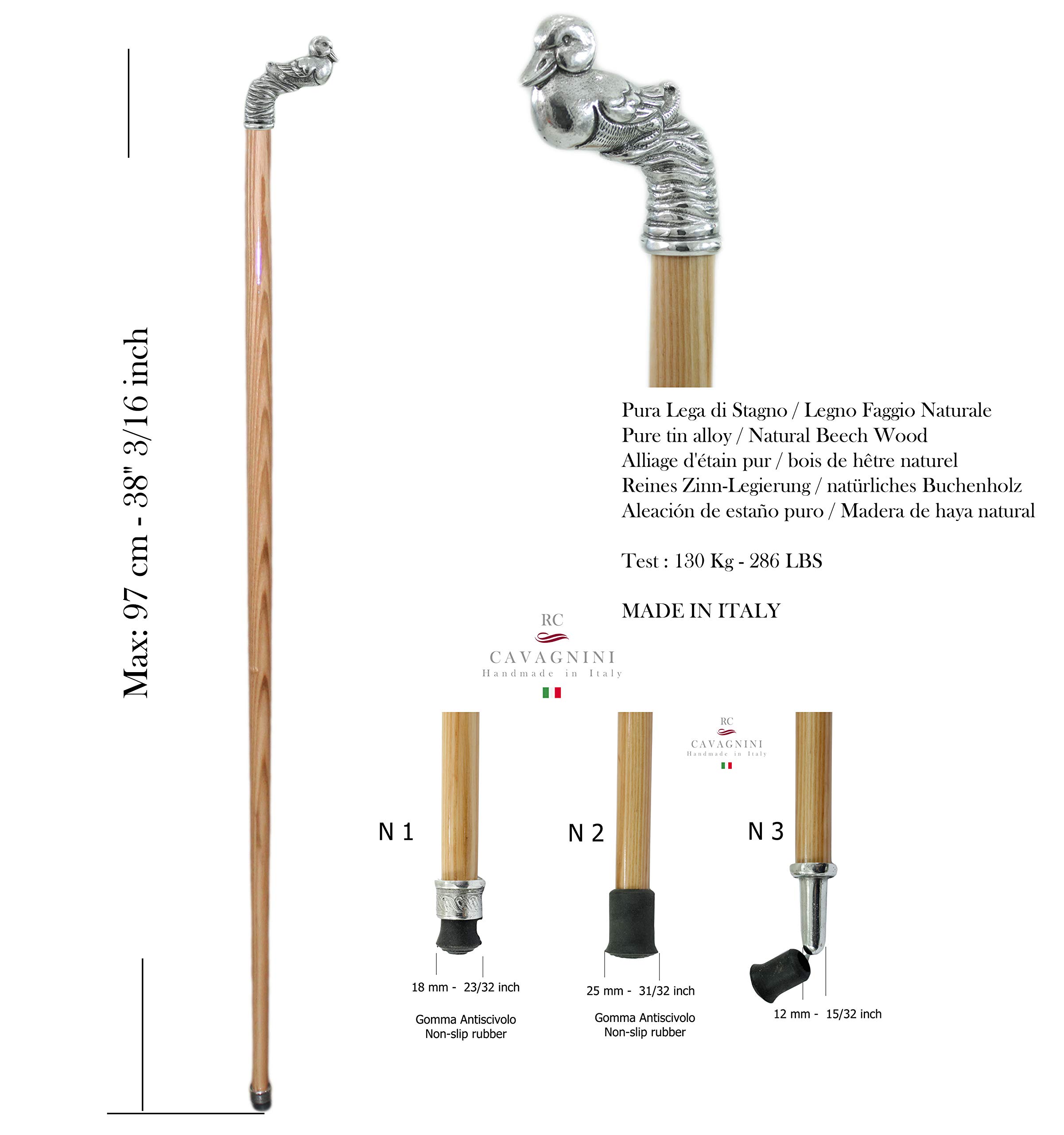 Bastón de paseo de madera y peltre elegante sólido para ceremonia hombre y mujer lujo personalizado único hecho a mano CAVAGNINI Italy (Faje natural)