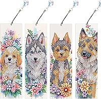 Vista 15 de Paquete de 4 marcadores de pintura de diamantes 5D, marcadores de arte de diamantes de plumas de pavo real con diamantes de imitación y borlas