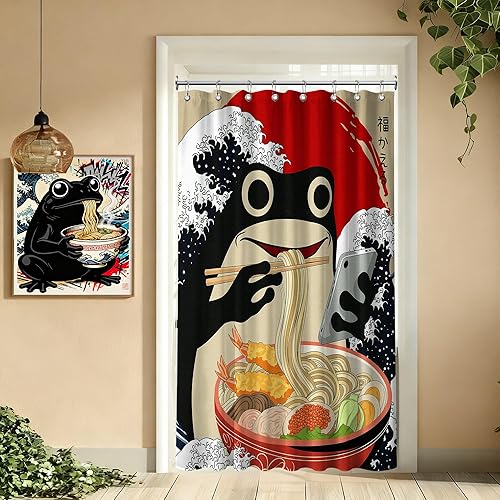 Miniatura 17 de Divertida cortina de ducha con diseño de gato japonés para juegos de decoración de baño, tela de tela impermeable con ganchos, 70 x 72 pulgadas