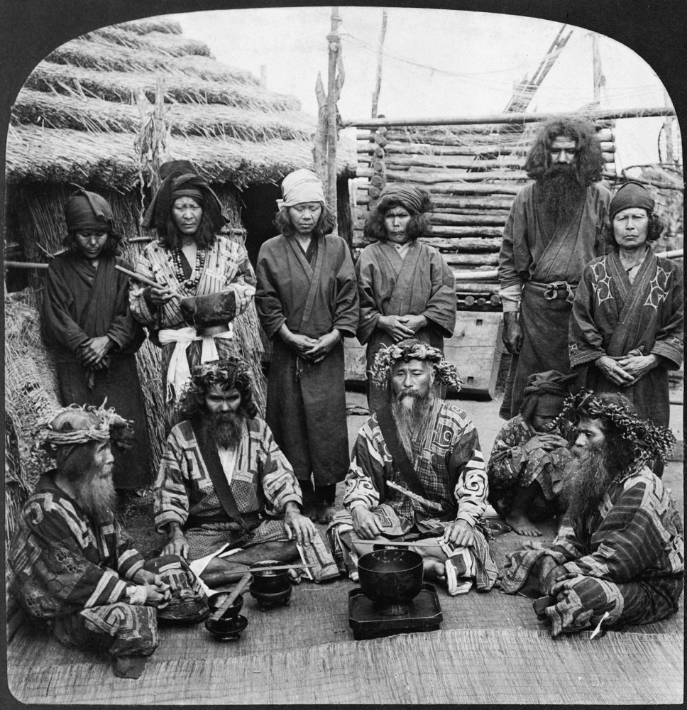 Japan Ainu C1906 Na Group Of Ainu Men Dressed In Feast Attire Island Of Yezo Japan Stereograph C1906 Poster Print by (24 x 36)