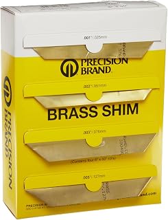 Small Parts-17560 260 Brass Sheet, Unpolished (Mill) Finish, Half Hard Temper, 0.001-0.015" Thickness, 6" Width, 50" Length (Pack of 4)