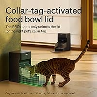 Vista 3 de PETLIBRO Alimentador automático RFID para gatos con 6 paquetes de bolsa desecante de alimentos para mascotas, sensor de collar para comidas