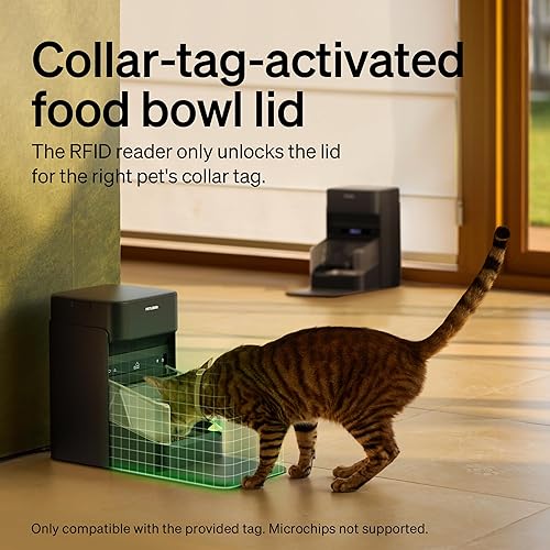 Miniatura 3 de PETLIBRO Alimentador automático RFID para gatos con 6 paquetes de bolsa desecante de alimentos para mascotas, sensor de collar para comidas