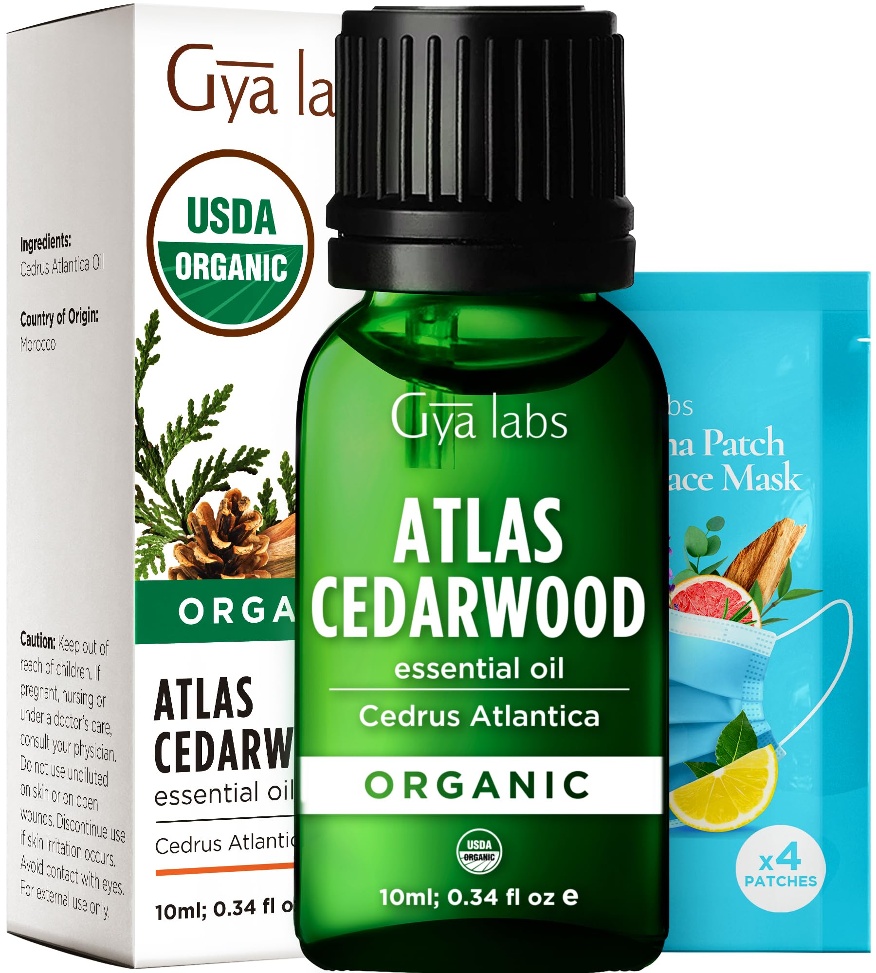 Gya Labs Organic Cedarwood Essential Oil - 0.34 Fl Oz - for Skin, Hair, Diffuser, Aromatherapy, DIY Candle Making Scents
