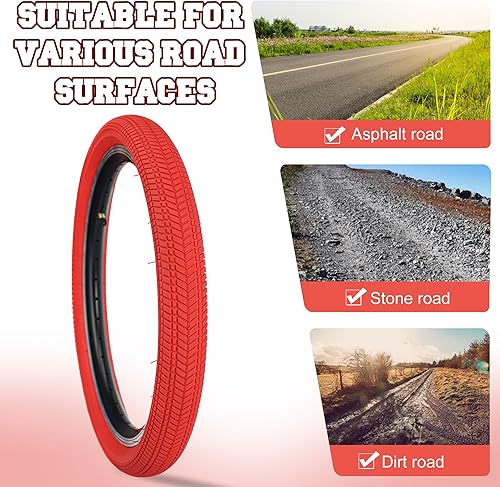 Miniatura 6 de Neumático de bicicleta de 14, 16, 20, 24, 26 x 2.125, paquete de 2 neumáticos de bicicleta para niños, neumáticos de repuesto plegables para la
