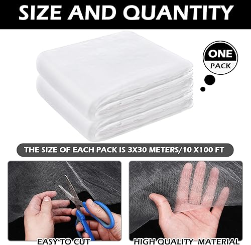 Miniatura 9 de Hoolerry Mosquitera ultra fina para jardín, cubiertas grandes para plantas, pájaros, blanco, malla de polietileno para proteger verduras, frutas,