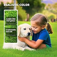 Vista 2 de LOOBANI Alfombra de césped artificial realista para interior y exterior, tapete de césped para perros con agujeros de drenaje y césped artificial