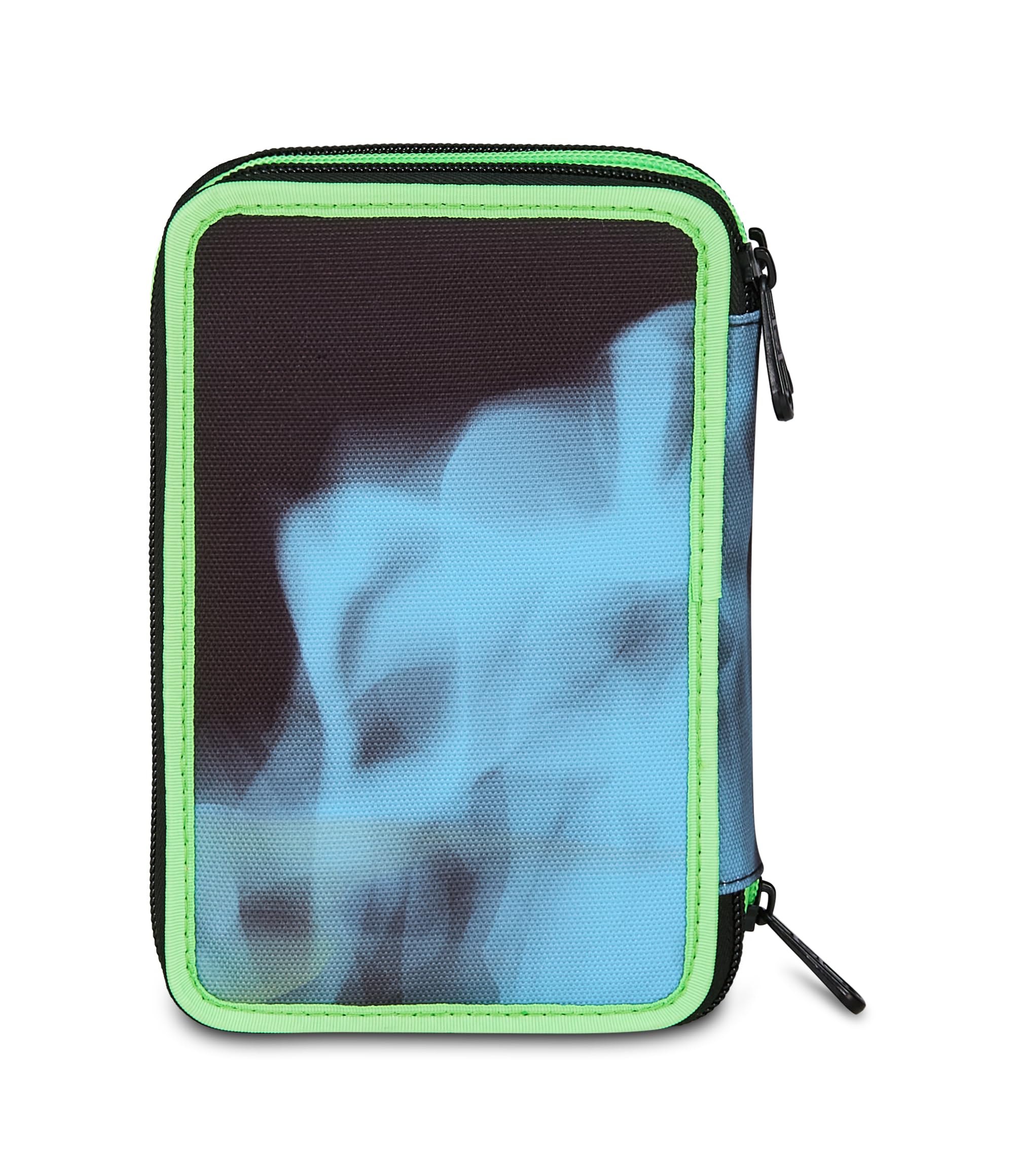 Invicta Schulmäppchen mit 3 Reißverschlüssen, Fantasy, Blau, Stiftehalter, Dreifachfach, komplett mit Stiften, Bleistiften, Farben, Zubehör Rucksack, Grundschule, Kinder, blau, Modern