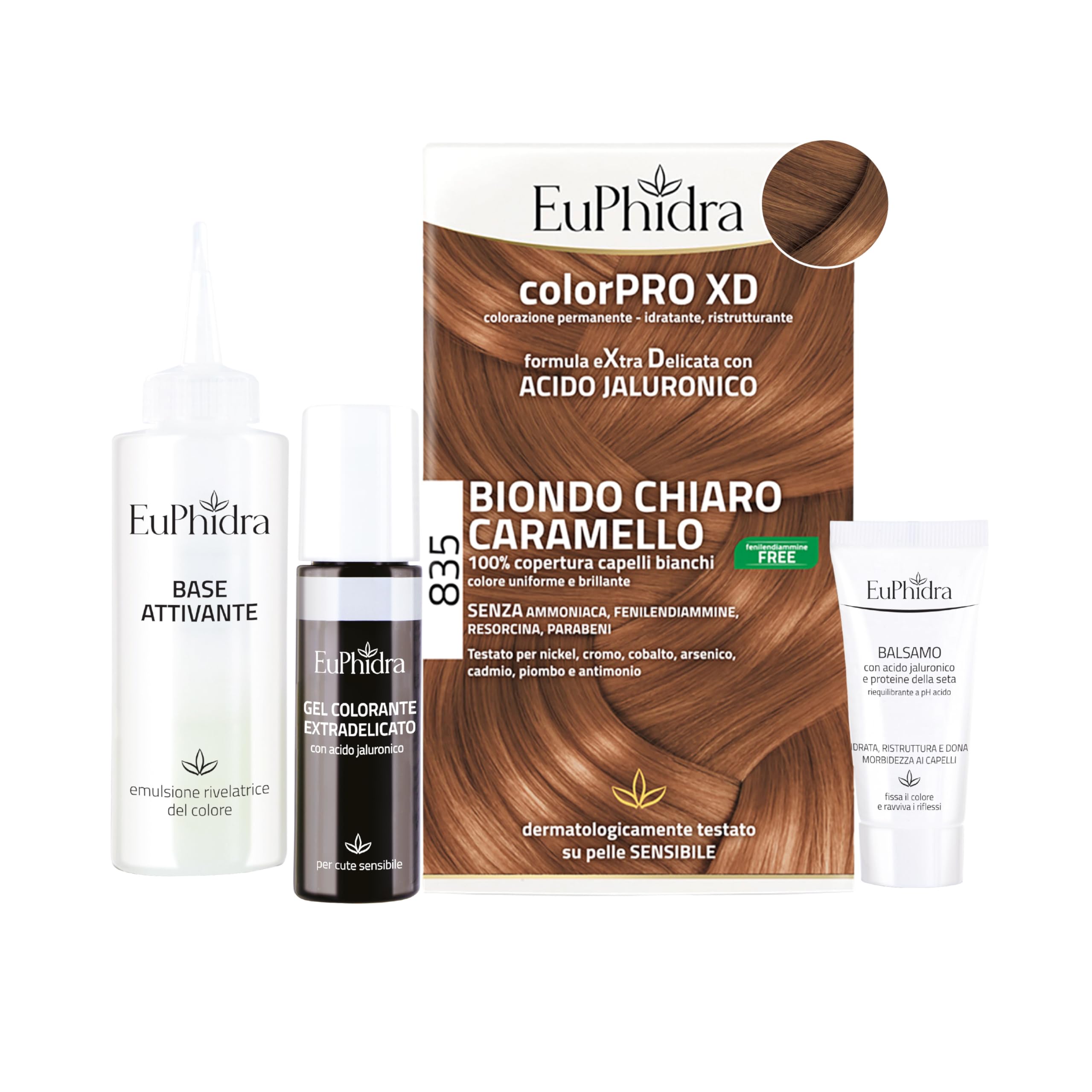 Euphidra Tinta Colorpro XDm Biondo Scuro Caramello 835, 60 Ml