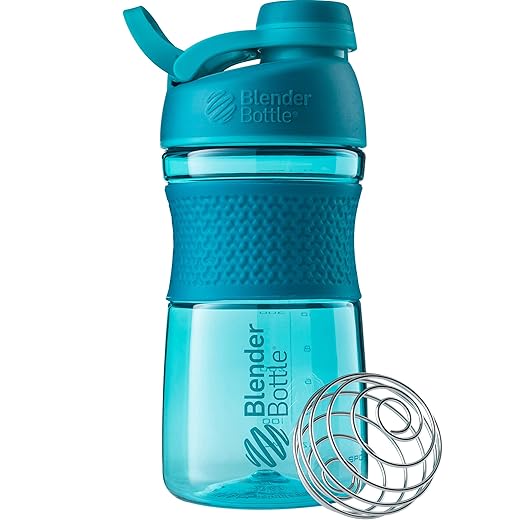 Coqueteleira SportMixer da BlenderBottle perfeita para shakes de proteína e pré-treino, 590 ml, azul-petróleo