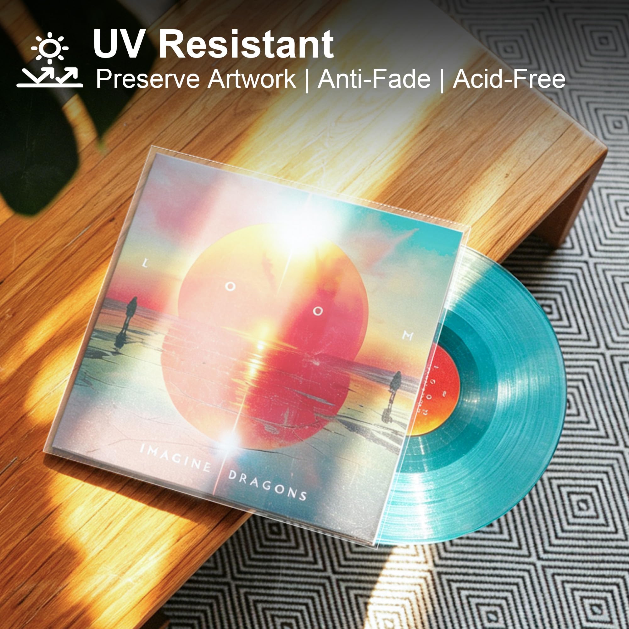50x Fundas Vinilos LP Exterior 12 Pulgadas con Protección UV | Density Funda Protector para 1-2 LPs | Sin Ácido | Resistente al Desgarro | Polietileno Fundas Vinilo LP 33 RPM Vinilo Sleeve