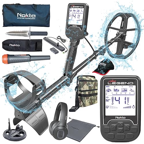 Nokta Legend Pro Pack – All-in-One Simultaneous Multi Frequency Metal Detector with Bluetooth Headphones, 2 Search Coils, Pinpointer, Digger, Carry Bag, Finds Pouch & Nokta Hat – Ready-to-Hunt Bundle