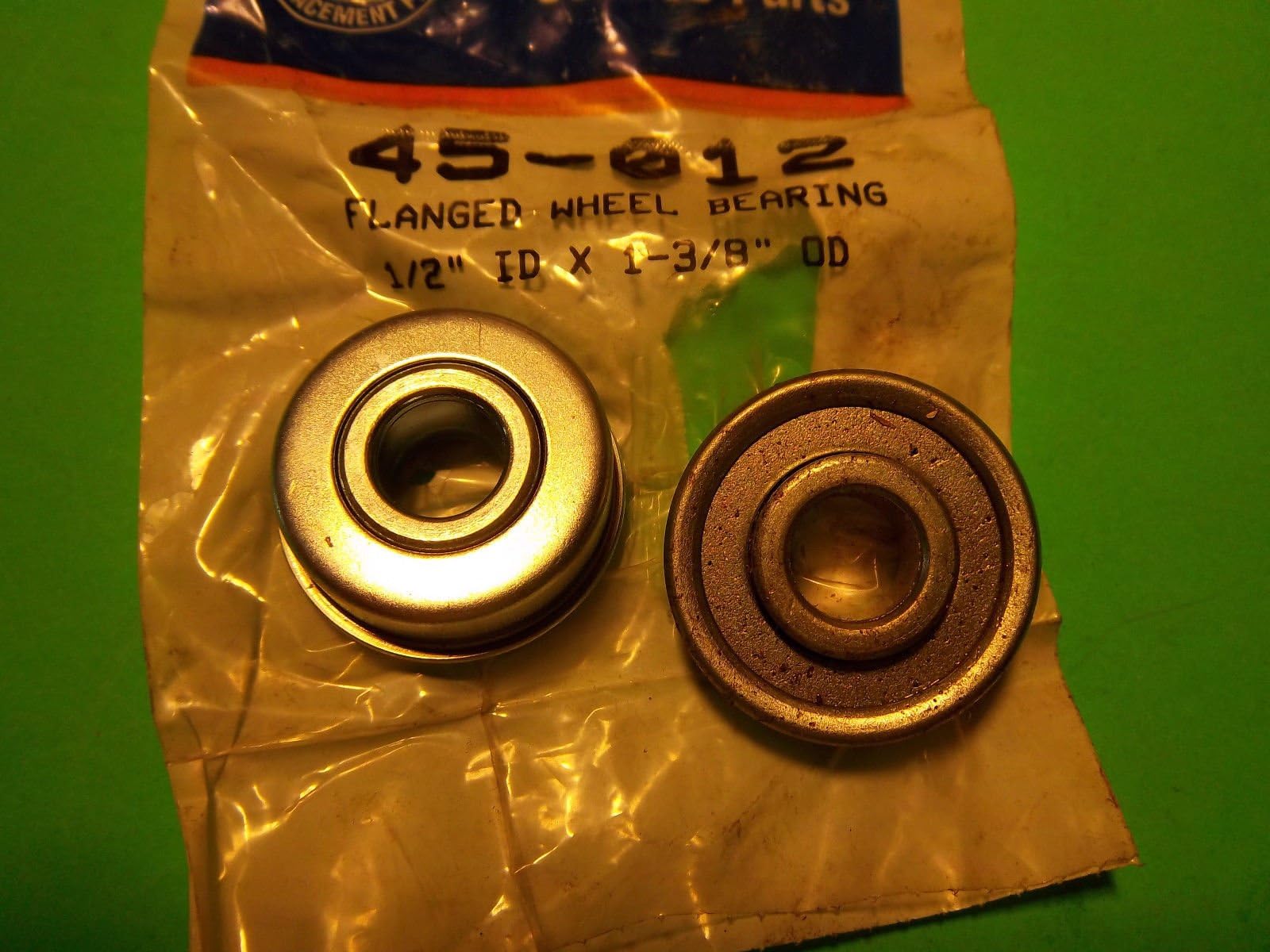 NEW 2 PACK FLANGED BALL BEARINGS FITS BLOWERS WINDMILLS CARTS 1/2"X1 3/8" 45-012