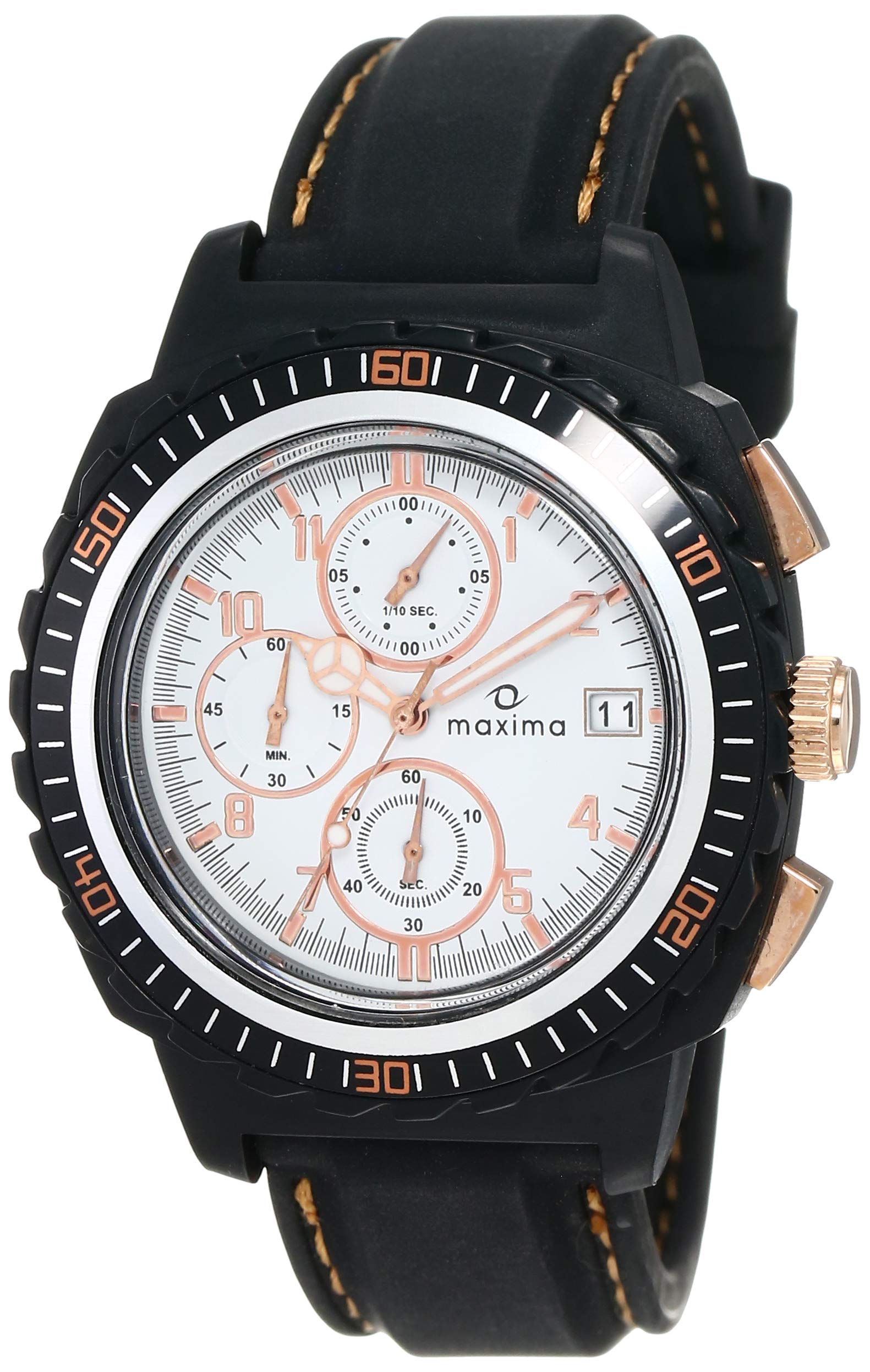 Maxima Silicone Hybrid Collection Analog White Dial Men Watch-37451Ppgn, Black Band (B014KT7W4S) Amazon Price History, Amazon Price Tracker