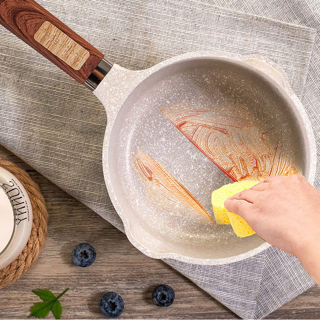 Cazos Cacerola para leche Cacerola antiadherente de aleación de aluminio Tapa de vidrio Olla para sopa Cacerola antiadherente Cacerola para salsa con tapa de vidrio (Blanco) Cacerola para leche/cacero